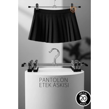 Creatividad Solutions Premium Metal Pantolon ve Etek Askısı 20'li Set - Ayarlanabilir Kaymaz Klipsli 40CM Organizer 720518