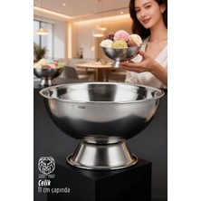 Creatividad Solutions Liana Silver Paslanmaz Çelik Ayaklı Dondurma ve Sunum Kasesi - 11 cm 722884