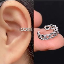 Jaida Moda Unisex Sıkıştırma Deliksiz Yuvarlak Model Çelik Kıkırdak Küpe Ear Cuff