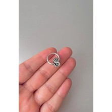 Jaida Moda Unisex Gümüş Dolar Figürlü Çelik Halka Küpe