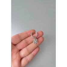 Jaida Moda Unisex Gümüş Yılbaşı Noel Çiçek Figür Sallantılı Çelik Küpe