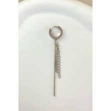 Jaida Moda Unisex 316L Cerrahi Çelik Sallantılı Zincirli Halka Küpe