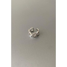Jaida Moda Unisex Sıkıştırma Deliksiz Halka Desenli Çelik Kıkırdak Küpe Ear Cuff