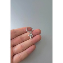 Jaida Moda Unisex Gümüş Anahtar Figürlü Çelik Halka Küpe