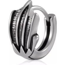 Jaida Moda Unisex Gri Retro Pençe Figür Vintage Spor Çelik Halka Küpe