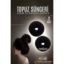 Creatividad Solutions Siyah Mini Saç Topuz Süngeri  2 Adet 8.5 cm Çap 3.5 cm Kalınlık 721886