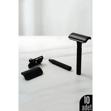 Creatividad Solutions 10'lu Şık Siyah Plastik Tıraş Aleti – Manuel Tıraş Bıçağı  , Ergonomik Saplı 722353