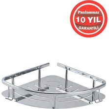 Banyom Home Krom Paslanmaz Pirinç Marin 19X19 cm Şampuanlık Banyo Rafı