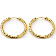 Jaida Moda Kadın Çelik Halka Küpe | 2.5 mm Kalınlık – 20 mm Iç Çap – Desenli Model
