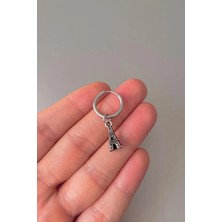 Jaida Moda Unisex Gümüş Eyfel Kulesi Figürlü  Sallantılı Çelik Halka Küpe