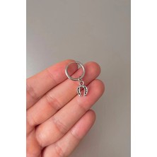 Jaida Moda Unisex Gümüş At Nalı Figürlü Sallantılı Çelik Halka Küpe