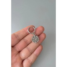 Jaida Moda Unisex Gümüş Yılbaşı Kar Tanesi Sallantılı Çelik Küpe