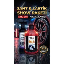 Jant & Lastik Show Paketi - (Gümüş) Simli Jel Parlatıcı + Jant Temizleme Spreyi 2'li Set