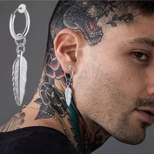 Jaida Moda Unisex Cerrahi Çelik Deliksiz Fake Gümüş Küpe