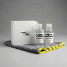 2'li Set Araç Plastik Yenileyici ve Parlatıcı (Hediye Bezli) - 6 Ay Kalıcı Tampon Torpido Bakım Seti