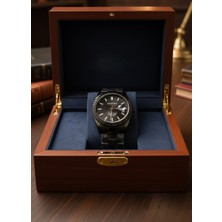 Goldwatches Blackout Tam Siyah Erkek Kol Saati - Siyah Çelik Kordonlu Takvimli Fosforlu Kadran