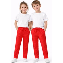 Konsept Erkek & Kız Çocuk Kırmızı ve Beyaz Pantolon %97 Pamuklu – 23 Nisan ve Özel Gün Kombini