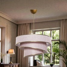 Elizim Home Lighting Pasta 3 Katlı Pudra Abajur Sarkıt Avize