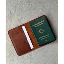 Oh Deer Leather – Hakiki Deri Pasaport Kılıfı - Kahverengi - Frisco Deri