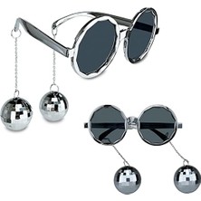 Subutu Disko Toplu Küpeli Parti Gözlüğü Gümüş Renk