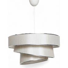 Elizim Home Lighting Pasta 3 Katlı Krem Abajur Sarkıt Avize