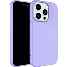 Gtc iPhone 15 Pro ile Uyumlu Lüx Premium Silikon Lansman Kapak & Kılıf -Lila