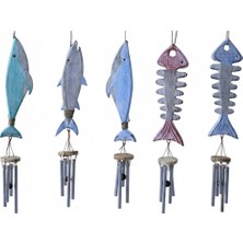 Subutu Ahşap Balıklı Metal Çan