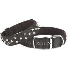 Subutu El Yapımı Çivili Köpek Boyun Tasması 4X52-60CM Siyah