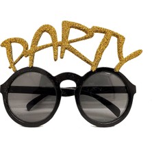 Subutu Altın Simli Party Yazılı Parti Gözlüğü Show