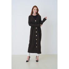 Mermaya Premium Kalite Kumaş, Gold Düğme Detaylı, Uzun Hırka.(38-42 Beden Için)