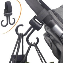 Luz&Pos 2li Bebek Arabasına Uyumlu Cırtlı  Eşya Taşıma Aparatı 360 Derece Dönebilen Plastik Kanca (4797)