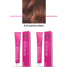 LTG Nova 2 Li Set 8.34 Açık Dore Bakır Kalıcı Krem Saç Boyası 2 x 50 G Tüp (892)