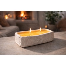 Mumline Evcikuş Seramik Dikdörtgen Mum – Kiraz Çiçeği Kokulu Çift Fitilli El Yapımı Dekoratif Mum