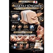 Daiso Makeup Sponge Square 10 Adet – Fondöten & Bb Krem Için Profesyonel Sünger Seti