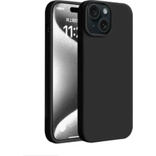 Gtc iPhone 15 ile Uyumlu Lüx Premium Silikon Lansman Kapak & Kılıf - Siyah