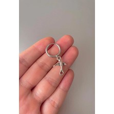 Jaida Moda Unisex Gümüş Kuş Figürlü Sallantılı Çelik Halka Küpe