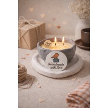 Mumline Evcikuş Sandal Kokulu El Yapımı Seramik Dekoratif Mum – Çift Fitilli