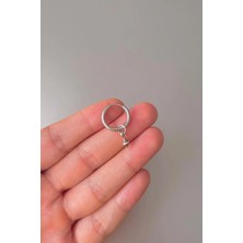 Jaida Moda Unisex Gümüş Figürlü Sallantılı Çelik Halka Küpe