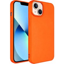 Gtc iPhone 15 ile Uyumlu Lüx Premium Silikon Lansman Kapak & Kılıf - Turuncu