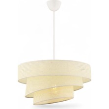 Elizim Home Lighting Hasır Görünümlü Abajur Sarkıt Avize