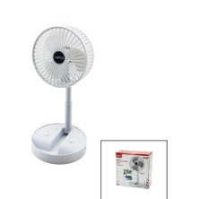 Luz&pos Masa Üstü Vantilatör USB Şarjlı Katlanır Fan=16.4cm - Uzayan AYAK=12.5-19CM 180 Derece Dönebilen Telefonluklu Bwfn-11
