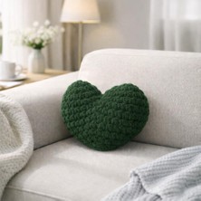 Basart El Örgüsü Kalp Yastık – Dekoratif Kalp, El Yapımı Özel Tasarım