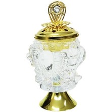 Hatıra Kutusu Buhurdanlık Cam Altın Dekorlu Kapak ve Ayak ( Lisinya )