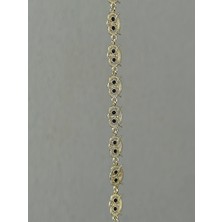 QA Quella Accessories Rodyum Vintage Baykuş Siyah Göz 14 Ayar Altın Kaplama Motifli Gold Bileklik 16+2 cm