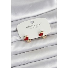 Efe Avm Kiraz Model Gold Renk Pirinç Çocuk Küpe - Lisinya