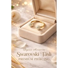 Begonia Accessories 316L Cerrahi Çelik Swarovski Taşlı Özel Epoxi Kaplı Yüzey Şambala Helix, Septum, Tragus, Labret Ebatlar, 6 Mm, 8 Mm, 10 mm  Renkler; Silver, Gold, Black, Rose, Rainbow. Halka Hızma Küpe Piercing 1ADET