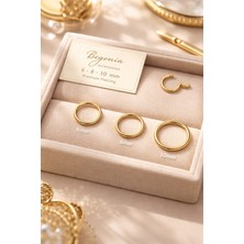 Begonia Accessories  Cerrahi Çelik, 6 mm 8 mm 10 mm  Çap, 3 Adet Altın Kaplama Septum Kilitili Halka Piercing Küpe Set, Kaş, Dudak, Burun, Kulak Kullanımına Uygundur