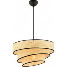 Elizim Home Lighting Hasır Görünümlü Abajur Sarkıt Avize
