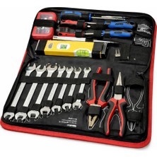 Genel Profesyonel El Aletleri Takım Çantası – Çok Amaçlı Tamir Seti Pense Tornavida Anahtar Alyan Seviye Ölçerli Fermuarlı Çantalı