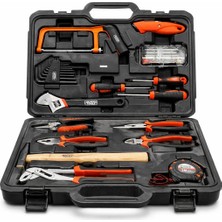 Genel Profesyonel El Aletleri Seti Çantalı – Çok Amaçlı Tamir Takımı Pense Tornavida Anahtar Çekiç Testere 20+ Parça Ev Tipi Tamir Seti
